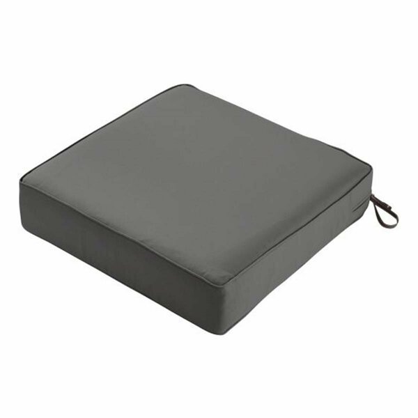 Classic Accessories Montlake Square Patio Lounge Seat Cushion, Charcoal Grey - 25 x 25 x 5 in. CL57560